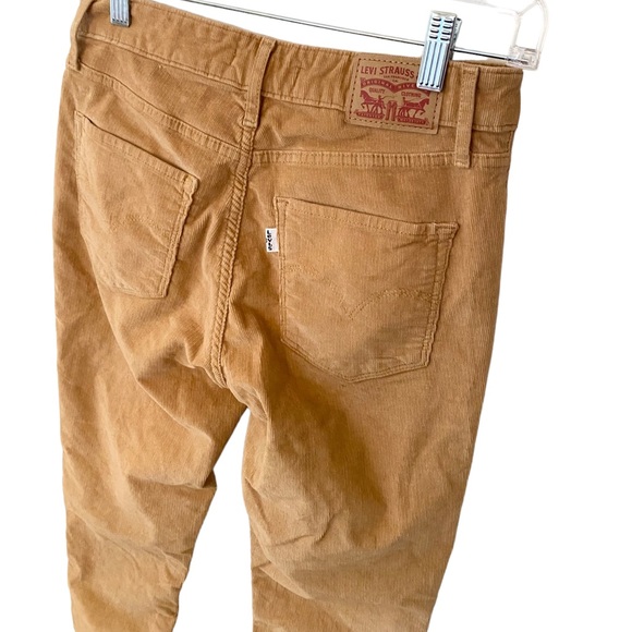 LEVI’S 721 HIGH RISE SKINNY BUTTON FLY CAMEL TAN CORDUROY JEANS SIZE 27x28 - Picture 4 of 16